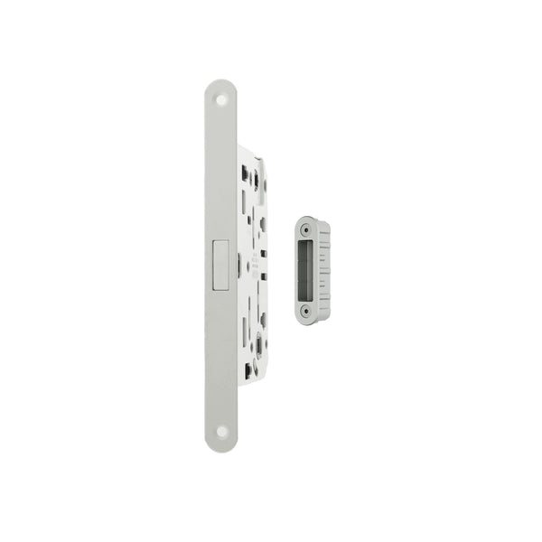 AGB Polaris 2XT Magnetic Bathroom Lock 50mm backset with strike plates for ALU doors - White