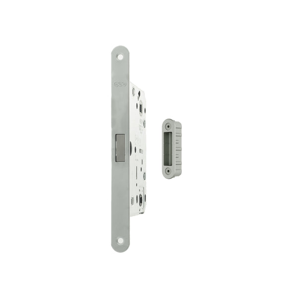 AGB Polaris 2XT Magnetic Bathroom Lock 60mm backset with strike plates for ALU doors - Satin Chrome