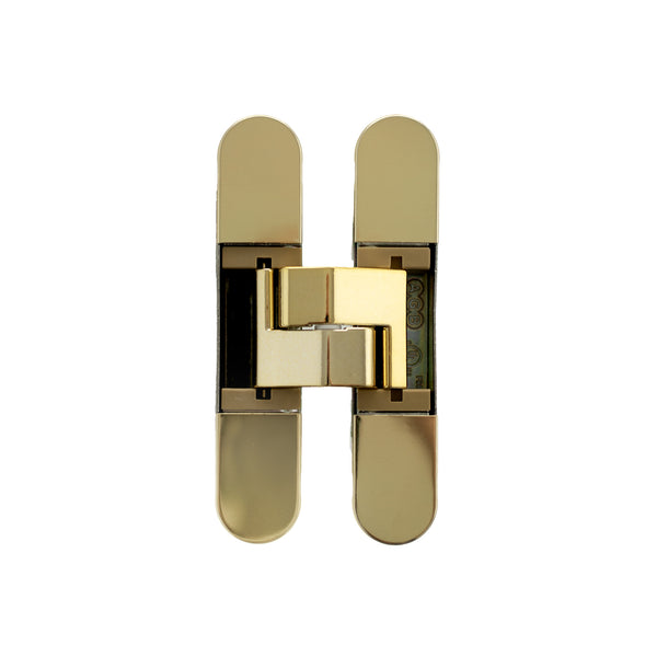 AGB Eclipse 3.2 Heavy Duty Adjustable Concealed Hinge 80KG Capacity - Polished Brass