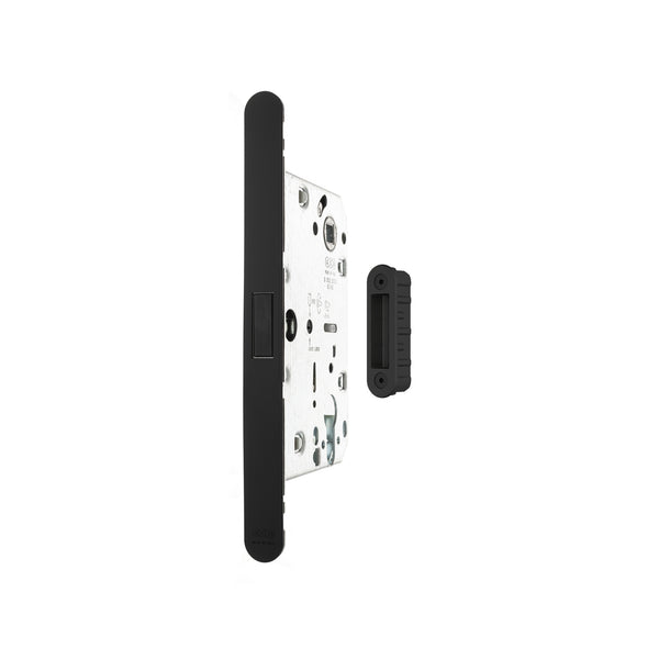 AGB Revolution XT Magnetic Euro Profile Sashlock 60mm backset with strike plates for ALU doors - Matt Black