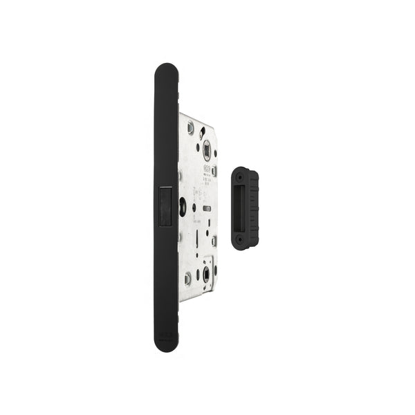 AGB Revolution XT Magnetic Bathroom Lock 60mm backset with strike plates for ALU doors - Matt Black