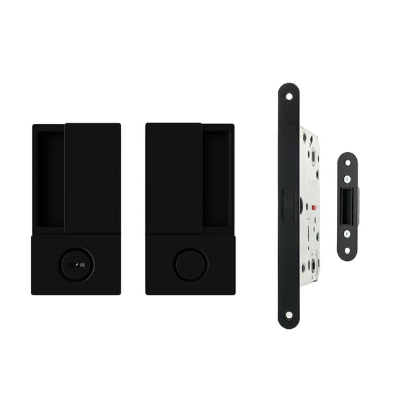 AGB Wave Flush Door Handle & Bathroom Lock Set by Atlantic Hardware