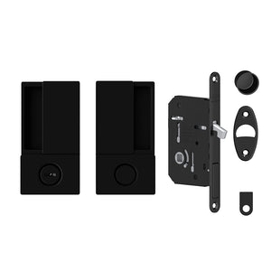 AGB Wave Flush Pocket Door Handle & Bathroom Lock Set by Atlantic Hardware