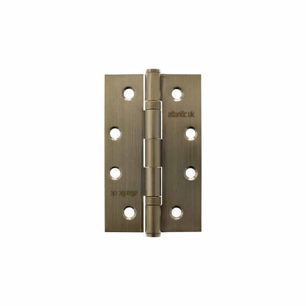 Atlantic Slim Knuckle Ball Bearing Hinges 4" x 2.5" x 2.5mm - Antique Brass