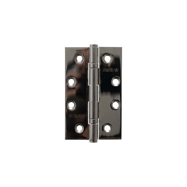 Atlantic Slim Knuckle Ball Bearing Hinges 4" x 2.5" x 2.5mm - Black Nickel