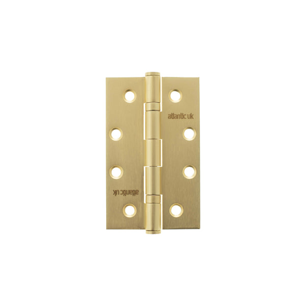Atlantic Slim Knuckle Ball Bearing Hinges 4" x 2.5" x 2.5mm - Satin Brass