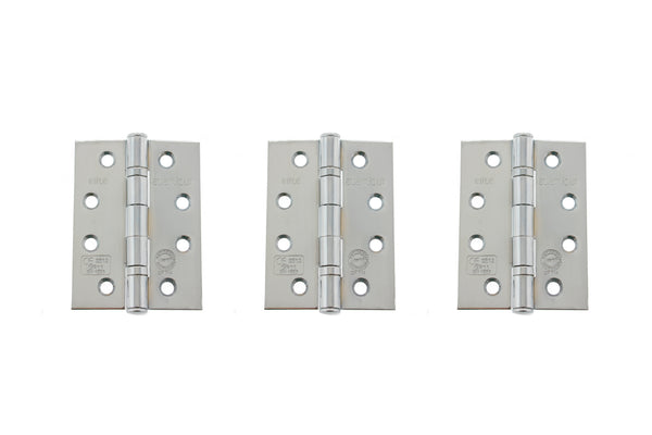 Atlantic Ball Bearing Hinges Grade 11 Fire Rated 4" x 3" x 2.5mm set of 3 by Atlantic Hardware