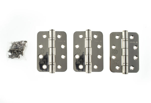 Atlantic Radius Corner Ball Bearing Hinges 4" X 3" X 3mm set of 3 by Atlantic Hardware