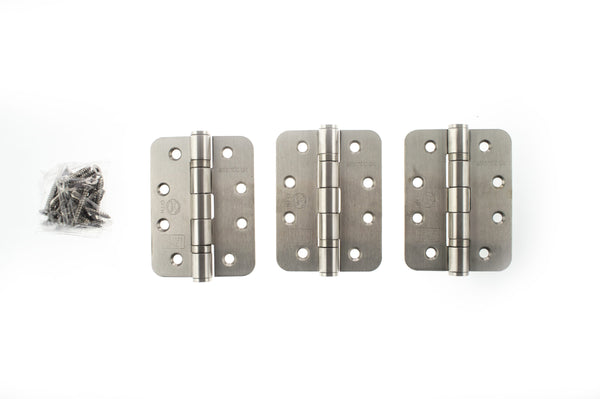 Atlantic Radius Corner Ball Bearing Hinges 4" X 3" X 3mm set of 3 by Atlantic Hardware