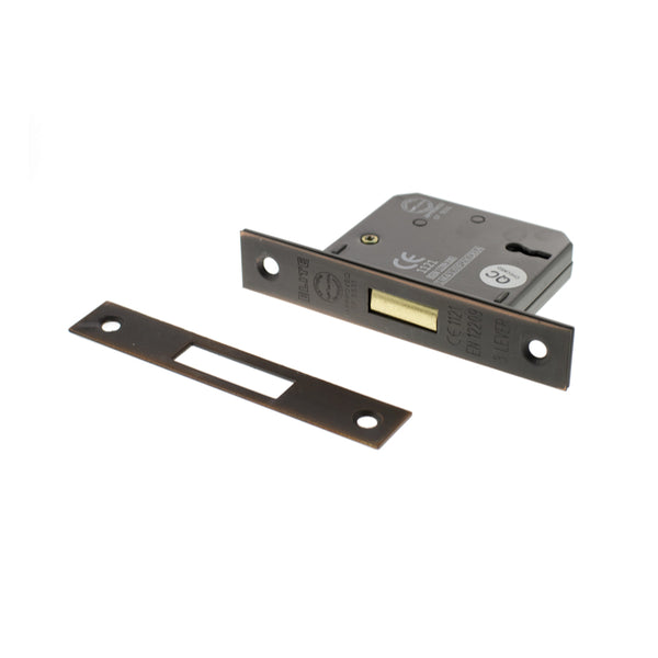 Atlantic 3 Lever Key Deadlock [CE] Keyed Alike 2.5" - Antique Copper