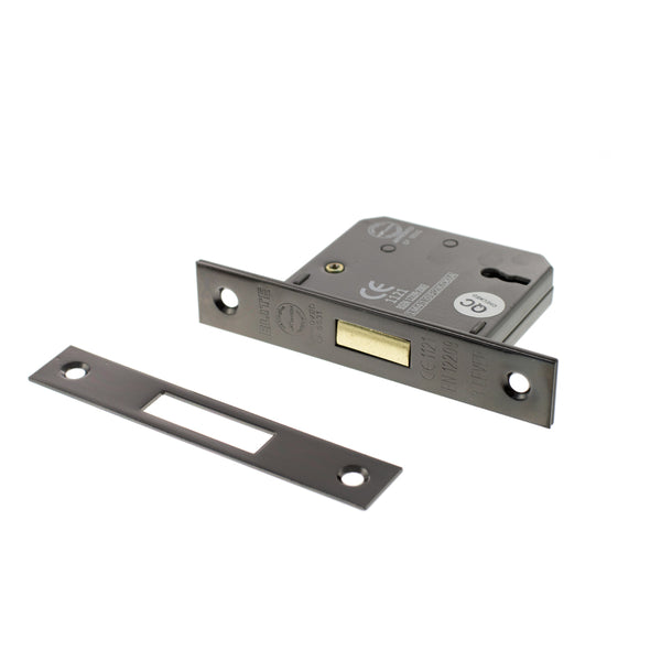 Atlantic 3 Lever Key Deadlock [CE] Keyed Alike 2.5" - Black Nickel