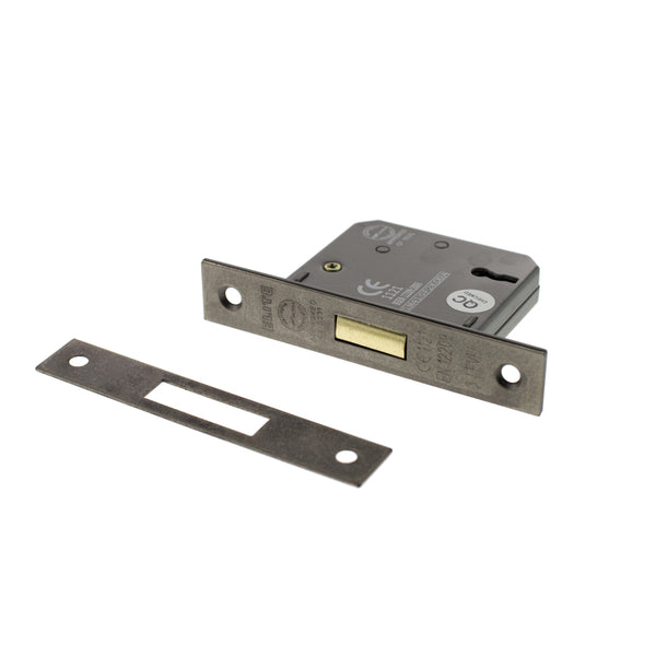 Atlantic 3 Lever Key Deadlock [CE] Keyed Alike 2.5" - Distressed Silver