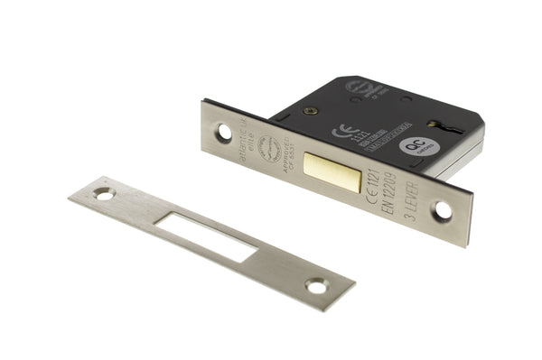 Atlantic 3 Lever Key Deadlock [CE] Keyed Alike 2.5" - Matt Gun Metal