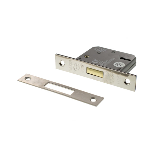 Atlantic 3 Lever Key Deadlock [CE] Keyed Alike 2.5" - Polished Nickel