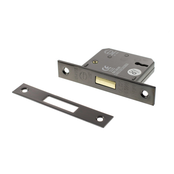 Atlantic 3 Lever Key Deadlock [CE] Keyed Alike 3" - Black Nickel