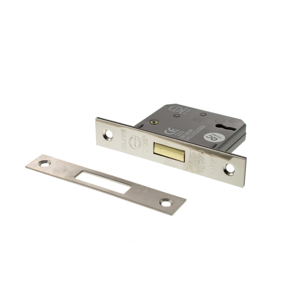 Atlantic 3 Lever Key Deadlock [CE] Keyed Alike 3" - Polished Nickel