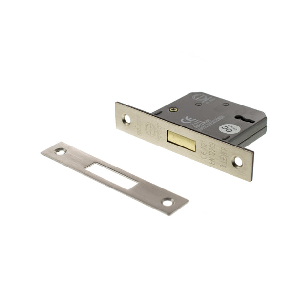 Atlantic 3 Lever Key Deadlock [CE] Keyed Alike 3" - Satin Nickel