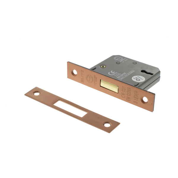 Atlantic 3 Lever Key Deadlock [CE] Keyed Alike 3" - Urban Satin Copper