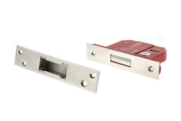 Atlantic 5 Lever Key Deadlock [BS] Keyed Alike 3" - Polished Chrome