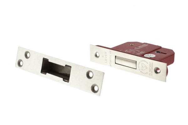 Atlantic 5 Lever Key Deadlock [BS] Keyed Alike 2.5" - Satin Chrome