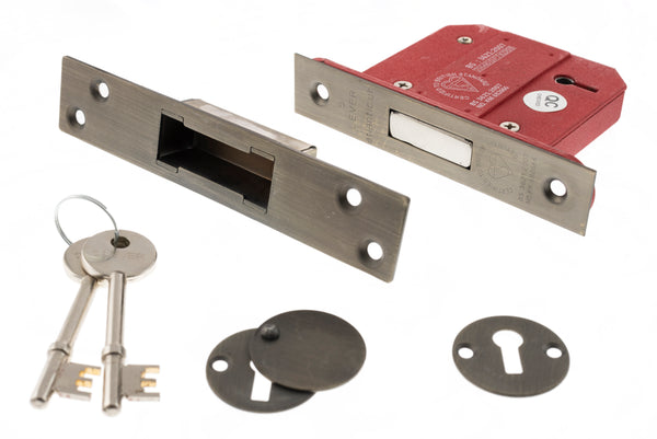 Atlantic 5 Lever Key Deadlock [BS] Keyed Alike 3" - Urban Bronze