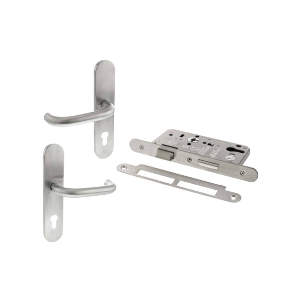 Atlantic DIN Radius Euro Profile Escape Sashlock Double Throw with RTD lever 60mm backset by Atlantic Hardware