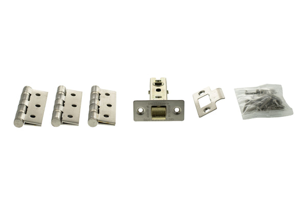 Atlantic Latch Pack [CE] 3" (Latch x1) + 3"x2" (Hinge x3) - Satin Nickel
