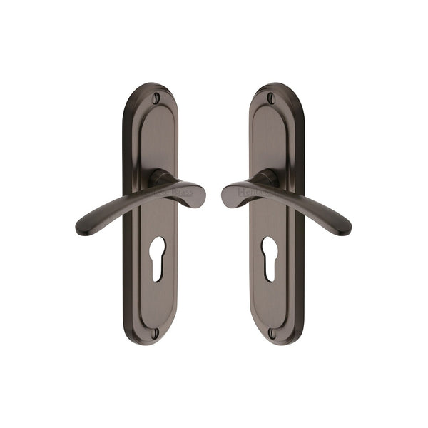 Ambassador Door Handle on Plate by M Marcus - Heritage Brass