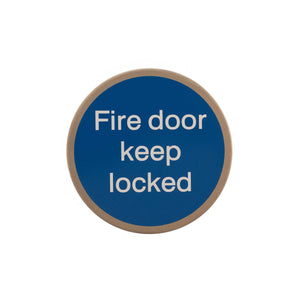 Atlantic Fire Door Keep Locked Disc Sign 3M Adhesive 75mm by Atlantic Hardware