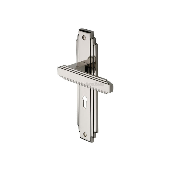 Astoria Door Handle on Plate by M Marcus - Heritage Brass