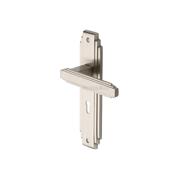 Astoria Door Handle on Plate by M Marcus - Heritage Brass