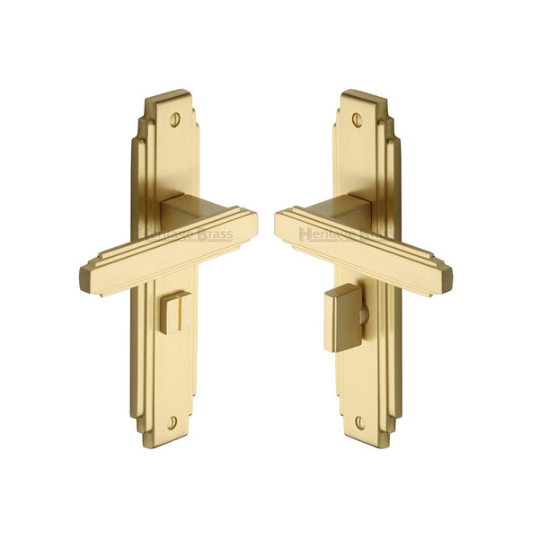 Astoria Door Handle on Plate by M Marcus - Heritage Brass