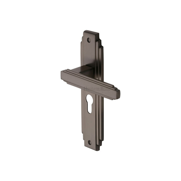 Astoria Door Handle on Plate by M Marcus - Heritage Brass