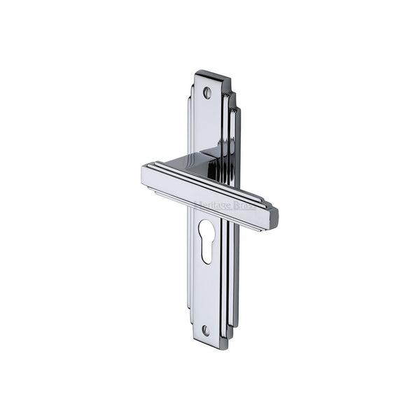 Astoria Door Handle on Plate by M Marcus - Heritage Brass