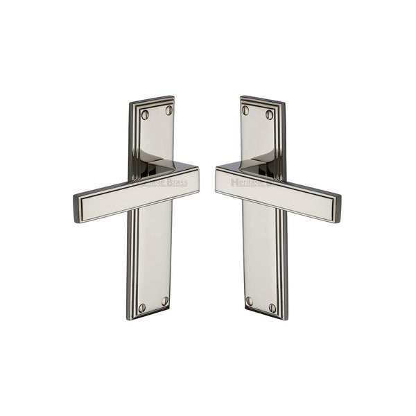 Atlantis Door Handle on Plate by M Marcus - Heritage Brass