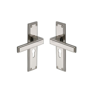 Atlantis Door Handle on Plate by M Marcus - Heritage Brass