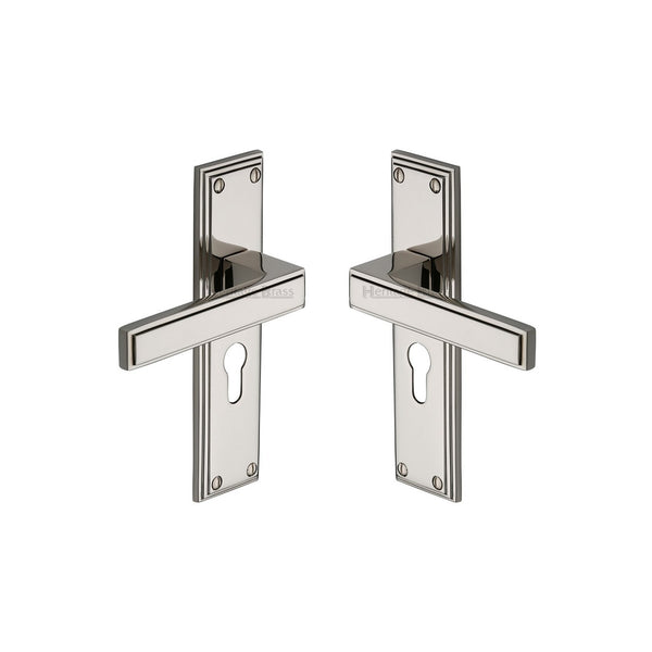 Atlantis Door Handle on Plate by M Marcus - Heritage Brass