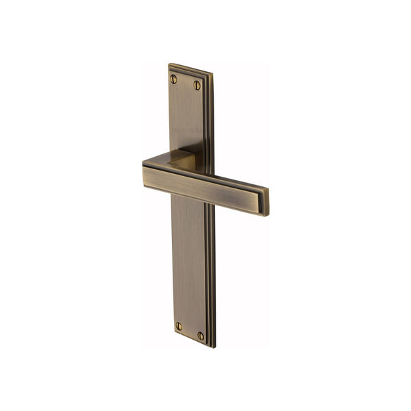 Atlantis Long Door Handle on Plate by M Marcus - Heritage Brass