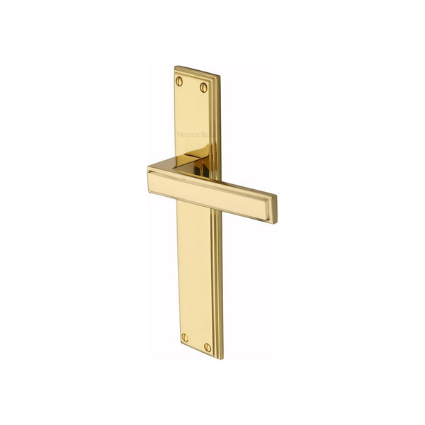 Atlantis Long Door Handle on Plate by M Marcus - Heritage Brass