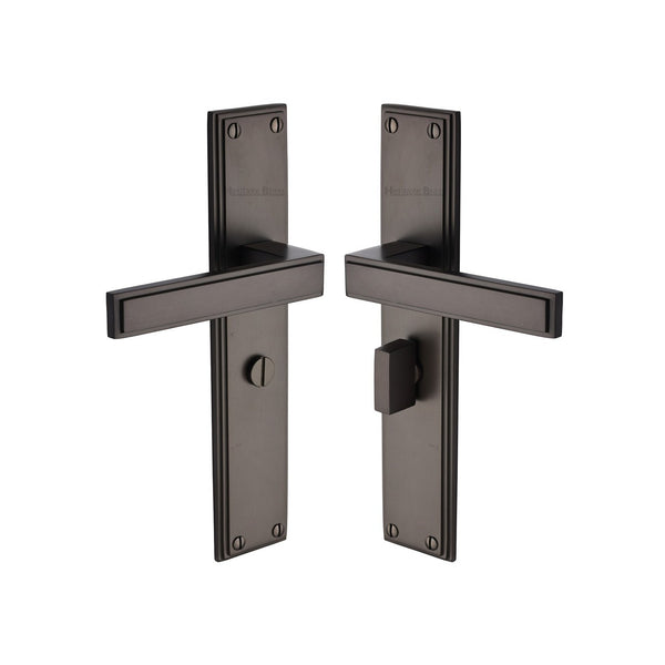 Atlantis Long Door Handle on Plate by M Marcus - Heritage Brass