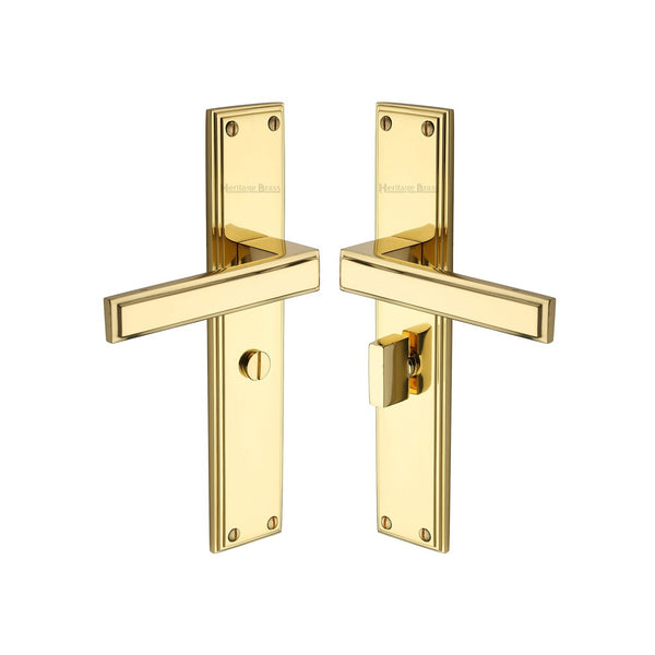 Atlantis Long Door Handle on Plate by M Marcus - Heritage Brass
