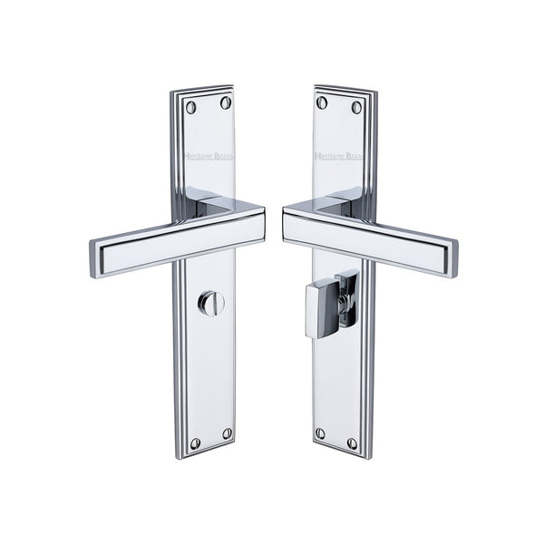 Atlantis Long Door Handle on Plate by M Marcus - Heritage Brass