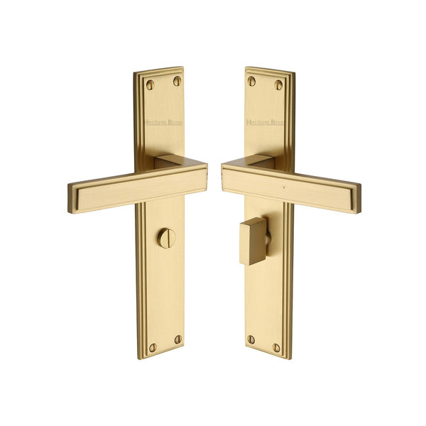 Atlantis Long Door Handle on Plate by M Marcus - Heritage Brass