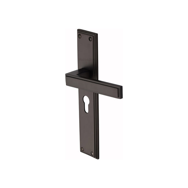 Atlantis Long Door Handle on Plate by M Marcus - Heritage Brass