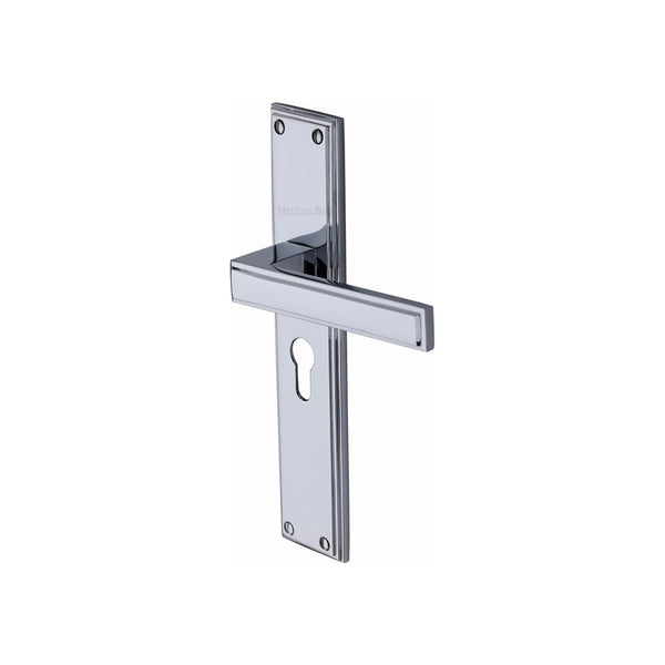 Atlantis Long Door Handle on Plate by M Marcus - Heritage Brass
