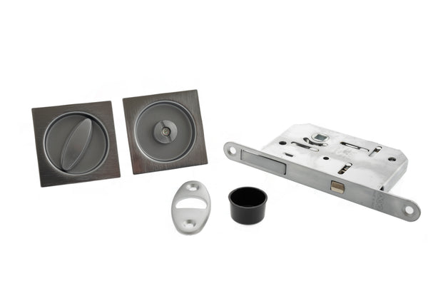 AGB Square Flush Handle Sliding Door Bathroom Lock Set by Atlantic Hardware