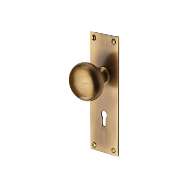 Balmoral Door Knob on Plate by M Marcus - Heritage Brass