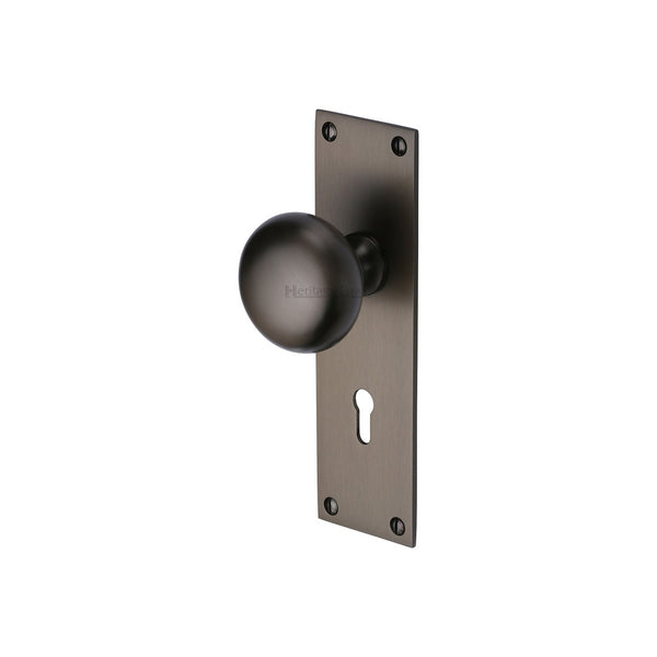 Balmoral Door Knob on Plate by M Marcus - Heritage Brass