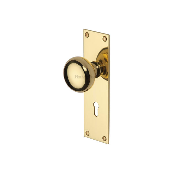 Balmoral Door Knob on Plate by M Marcus - Heritage Brass