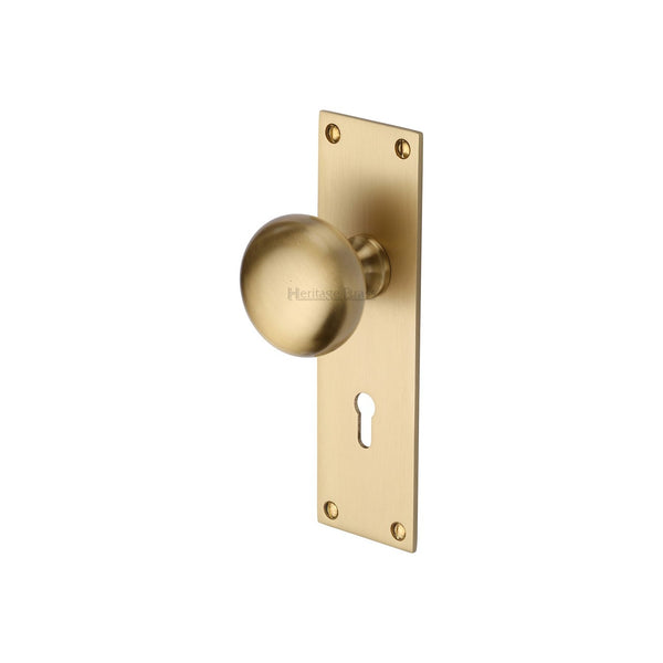Balmoral Door Knob on Plate by M Marcus - Heritage Brass